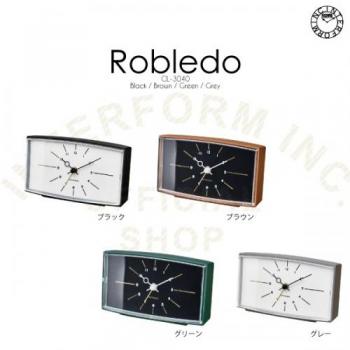 ロブレド GN 目覚まし時計 置き時計 プラスチック ガラス アンティーク調 おしゃれ 高さ8