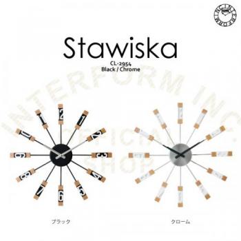 スタビスカ CH 壁掛け時計 ウォールクロック スチール ポリレジン ナチュラル おしゃれ 直径43