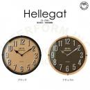 ヘレガト BK 壁掛け時計 ウォールクロック 木製 ガラス アンティーク調 おしゃれ 直径25.5