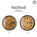 ノットヴィ BK 壁掛け時計 ウォールクロック 木製 ガラス アンティーク調 おしゃれ 直径30