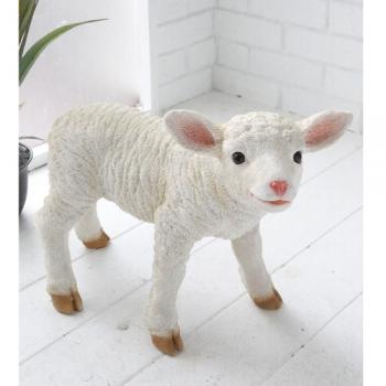 エンディアリング・ラム オブジェ ディスプレイ 置物 アンティーク調 動物 ホワイト 高さ34.5