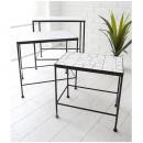 パラゴシック・ローテーブル3個セット シャビー 棚 ディスプレイ タイル スチール 高さ51