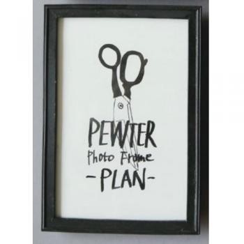 ピューター フォトフレーム プラン (L) BK ブラック アンティーク調 おしゃれ 幅11.5