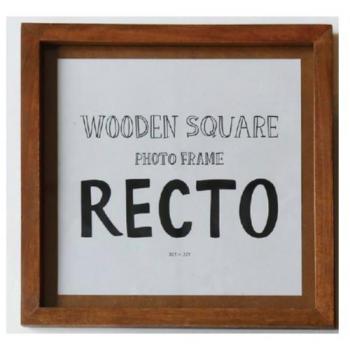 WOODEN スクエア フォトフレーム レクト (L) おしゃれ アンティーク調 幅35