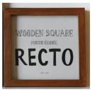 WOODEN スクエア フォトフレーム レクト (M) おしゃれ アンティーク調 幅30