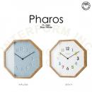 ファロス BL 壁掛け時計 ウォールクロック 木製 ガラス おしゃれ 北欧テイスト 直径28