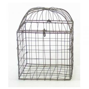 IRON ウィービング ワイヤーBOX スクエア (L) アイアン シルバー おしゃれ 高さ19