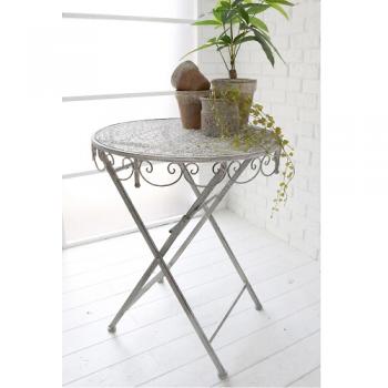 パウダーレース・ガーデンテーブル ディスプレイ アンティーク調 スチール エレガント 高さ92