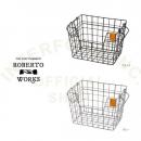 ロベルトワーク GY ハンドル バスケット かご シンプル 収納 おしゃれ アイアン 幅22