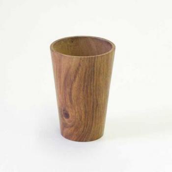 WOODワーク カップ (S) 木製 ステーショナリー ブラウン ホルダー ナチュラル 高さ9