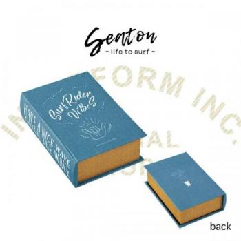 シートン ブックボックス 小物入れ 収納ボックス ケース ブルー おしゃれ 高さ15.5