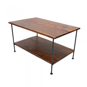 2段テーブル 木製 猫脚 アイアン アンティーク調 シーシャムウッド 無垢材 職人 幅70