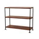 3段ラック 木製 シンプル アイアン アンティーク調 シーシャムウッド 無垢材 職人 幅50