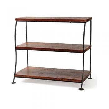 ディスプレイシェルフ 木製 アイアン アンティーク調 シーシャムウッド 無垢材 職人 幅50