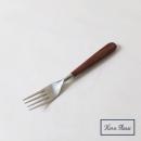 WOOD グリップ ディナーフォーク 6個セット シルバー ステンレス 木製 長さ19.5