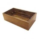 ティッシュボックス 波型 木製 アンティーク調 シーシャムウッド 無垢材 幅28