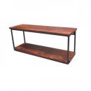 2段ウォールラック アンティーク調 ブラウン 木製 おしゃれ 棚 シンプル DIY 幅50