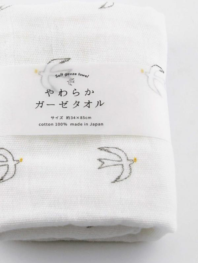 “バード柄タオル”