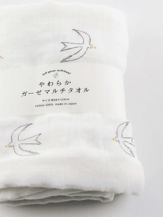 “バード柄マルチタオル”