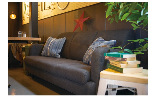 ブラックデニムソファ 