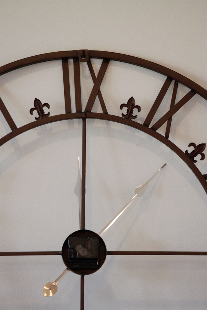 壁掛け 時計 電池 フレーム ブラウン 大きめ 茶