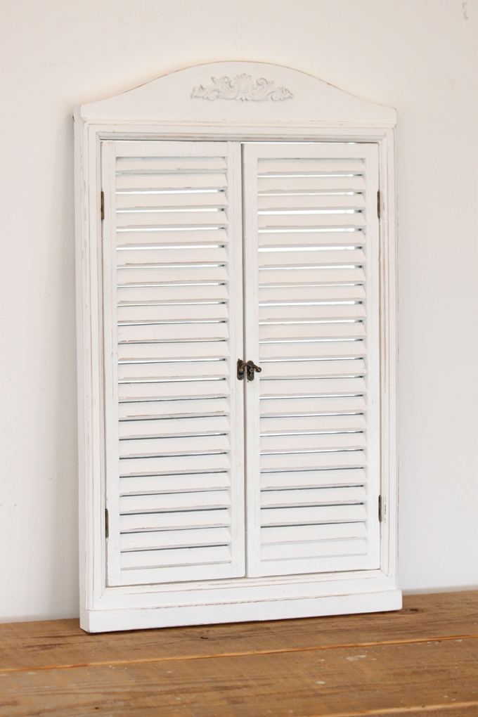 アーチド ルーバーミラー アンティーク調 おしゃれ シャビー 鏡