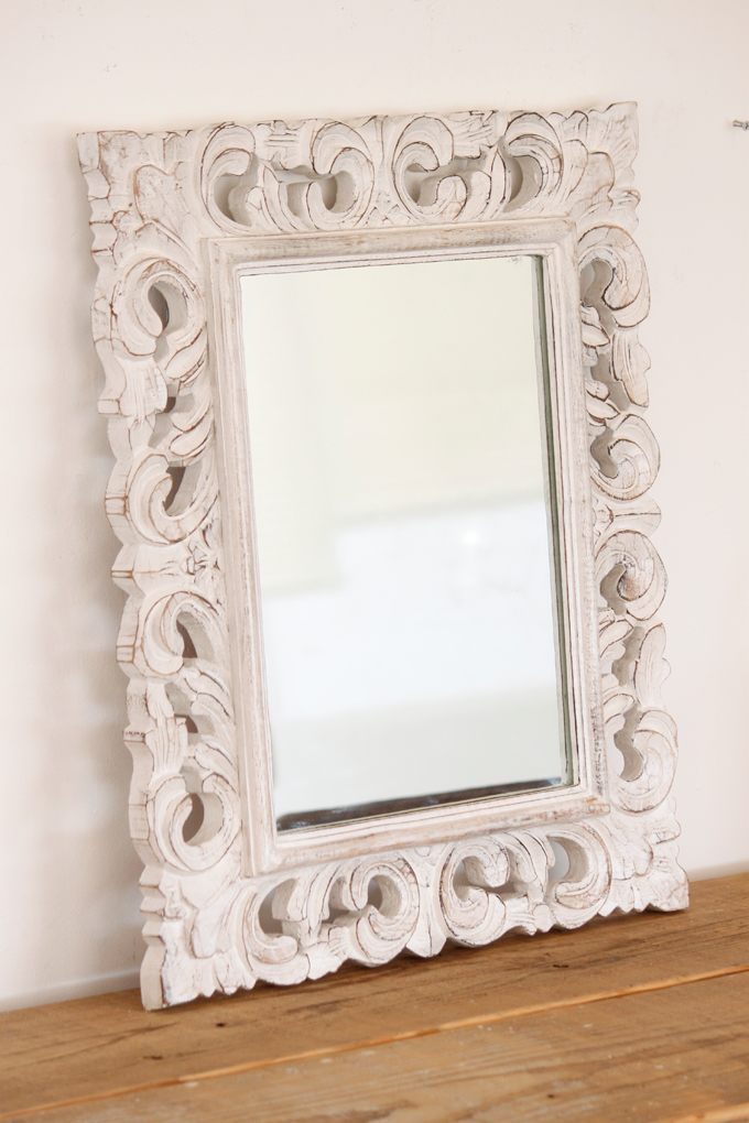 ウッドレリーフミラーL ナチュラル鏡 壁掛け