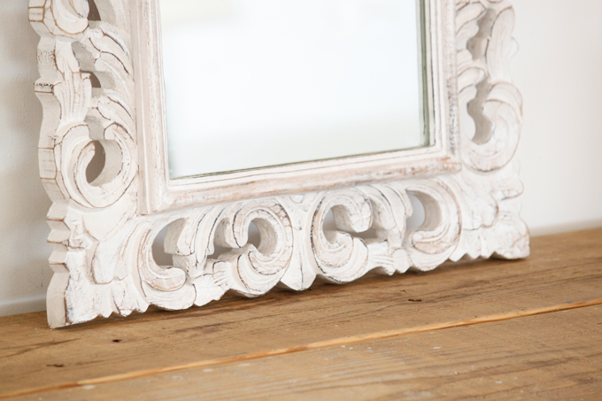 ウッドレリーフミラーL ナチュラル鏡 壁掛け