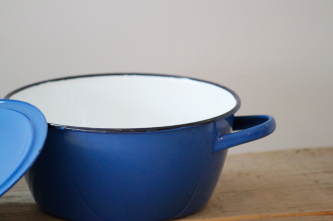 ホーロー鍋 両手鍋 ブルー 北欧テイスト
