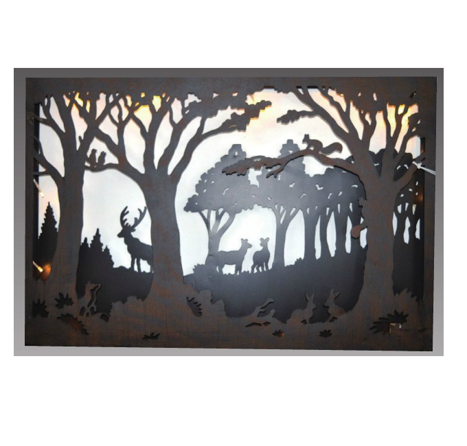 “LED-3Dフレーム森の動物たち”