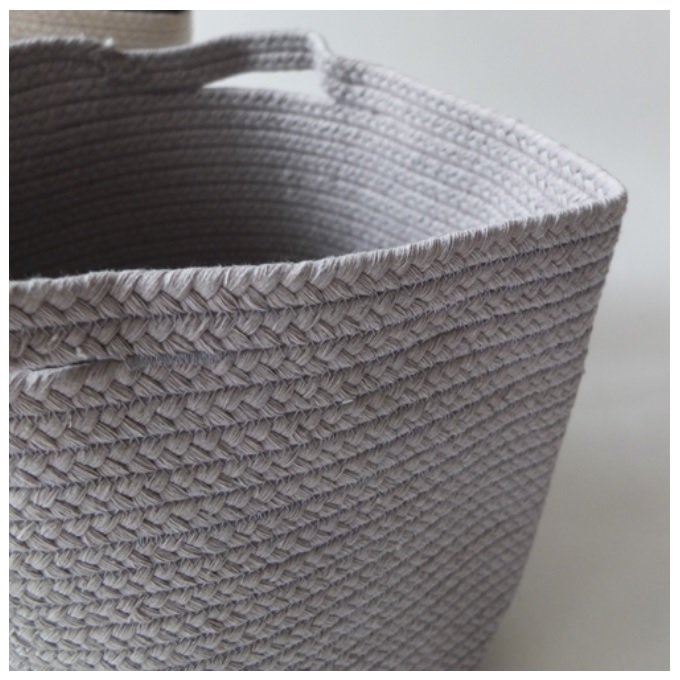 “コットンストレージラウンドバスケットトール”