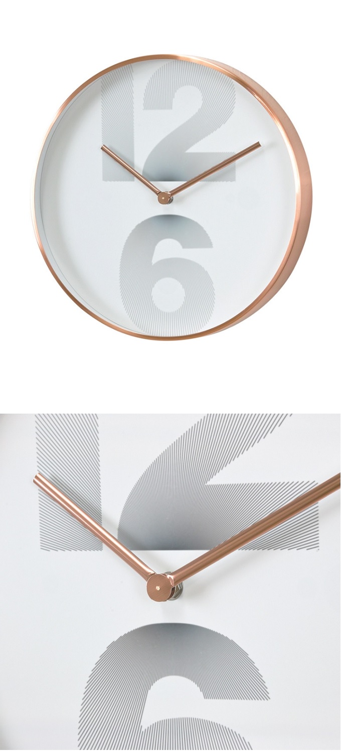 EDGE NUMBER SMART WALL CLOCK COPPER 30cm